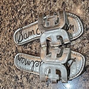 Sam Edelman Gold Metallic Slide Sandals
